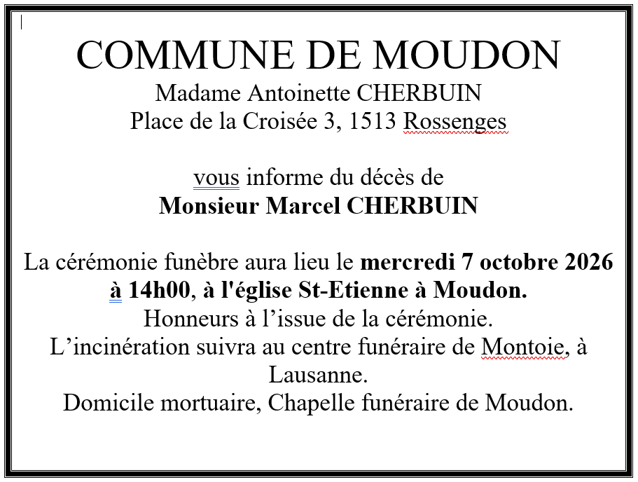 Marcel CHERBUIN - Faire-part