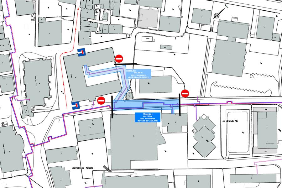 Avis de fermeture - Avenue de Cerjat et ruelle de la Tour d'Enfer