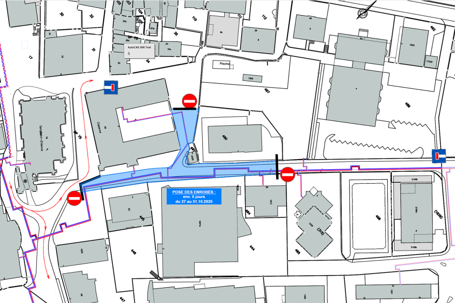 Moudon travaux avenue de place St-Etienne