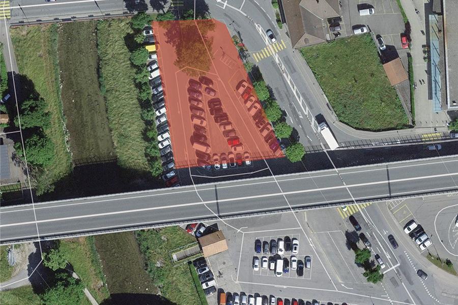 Moudon travaux en cours parking Bicentenaire